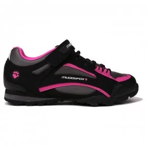 Image of Muddyfox TOUR100 Low Ladies Cycling Shoes - Black/Char/Pink