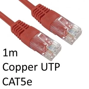 image of RJ45 (M) to RJ45 (M) CAT5e 1m Red OEM Moulded Boot Copper UTP Network Cable