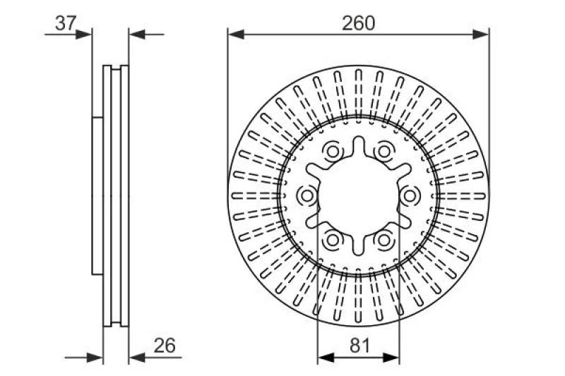 Image of Bosch 0 986 479 605 Brake disc Vented, Oiled Brake Disc (82)