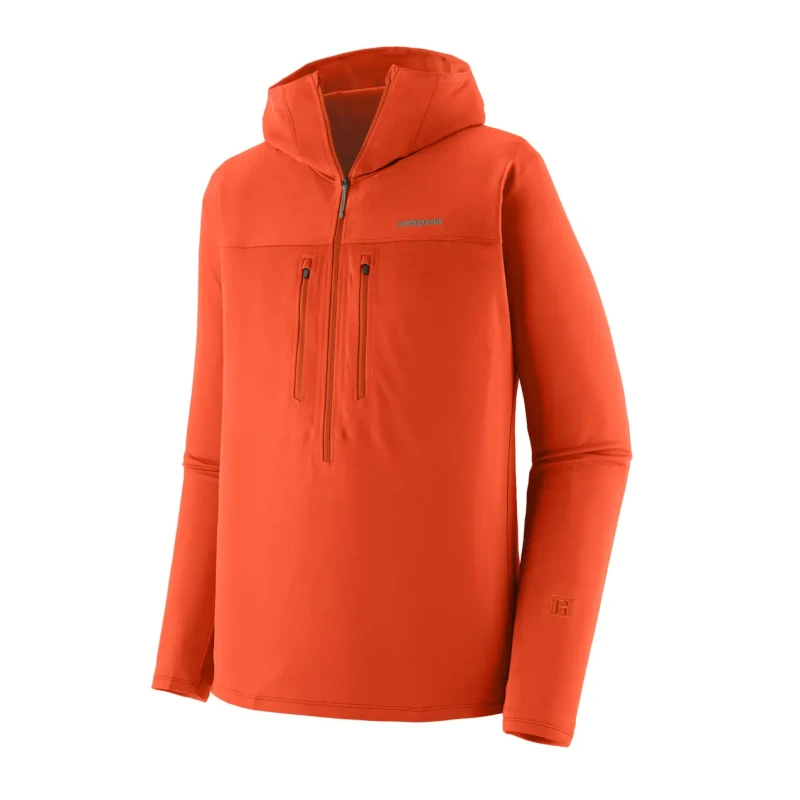 Image of Hooded sweater Patagonia R1 Ultralight Orange Male XL