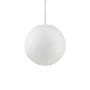 Image of Sole 1 Light Medium Outdoor Globe Ceiling Pendant Light White IP44, E27