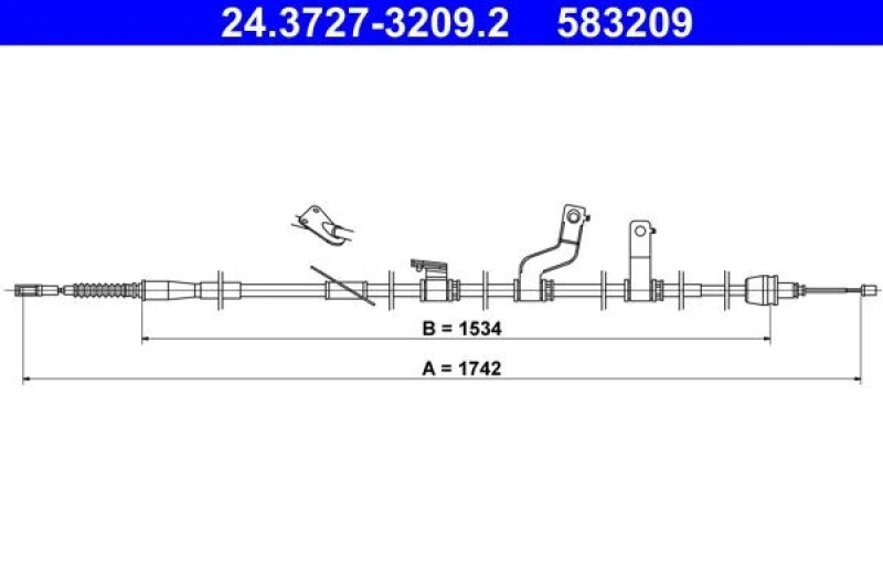 Image of Handbrake cable ATE 24.3727-3209.2