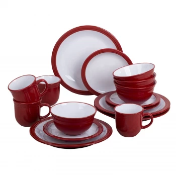 Image of Waterside Camden 16 Piece Dinner Set ; Red