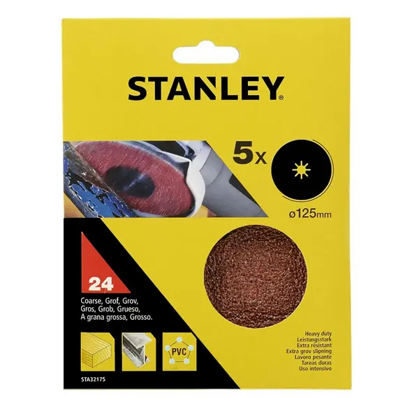 Image of Stanley 125mm Grinding Pads 24G - STA32175-XJ