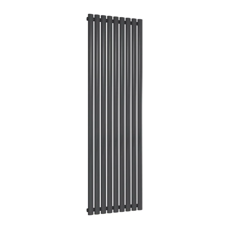 Image of Bathroom Kingdom Neva Anthracite Single Oval Vertical Radiator 1800x531 in Grey Grey Unisex