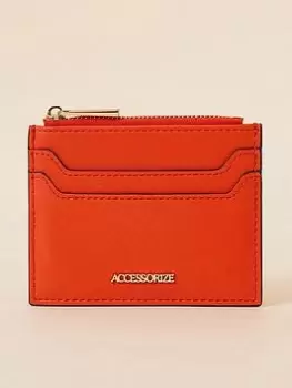 Image of Accessorize Zip Three-part Card Holder, Orange, Women
