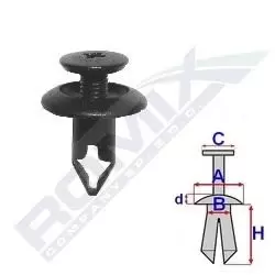 Image of ROMIX Clip, trim-/protection strip MITSUBISHI C60434 MB344728