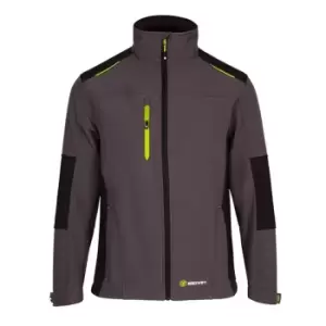 image of Leo Workwear Flex Softshell Jacket Two-tone GY BL XL