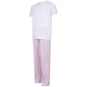 image of Towel City Girls Long Pyjamas (11-13 Years) (White/Pink)