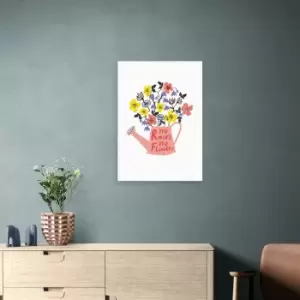 Image of East End Prints No Rain No Flowers Framed Print MultiColoured