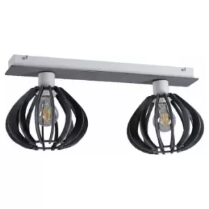 image of Keter Nicoleta Twin Ceiling Spotlight Grey, 52cm, 2x E27