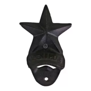 image of Cast Iron Wall Mounted Star Design Bottle Opener