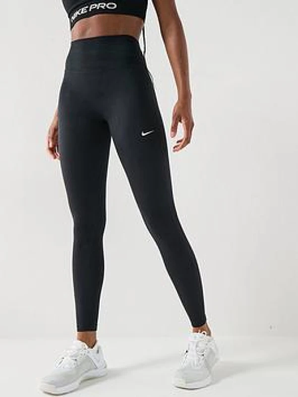 Image of Nike One Seamless Front High-Waisted Leggings Womens - Black Female 10