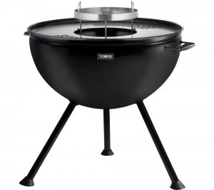 image of TOWER T978512 Portable Kettle Charcoal BBQ - Black, Charcoal