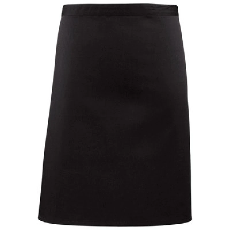 Image of Premier Premier Colours Mid Length Apron in Black One Size Unisex 5063470681198