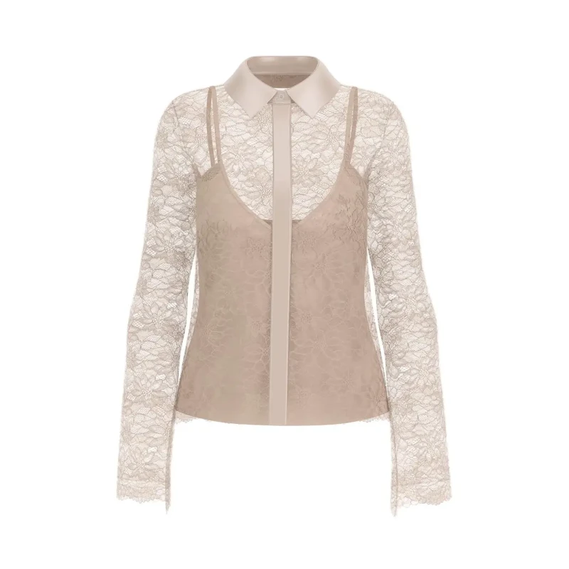 Image of Guess Long sleeve blouse For Her Guess Antoinette Lace Orange Female S