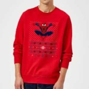 Image of Marvel Avengers Spider-Man Christmas Sweatshirt - Red - M