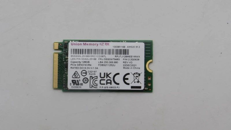Image of Lenovo 128G M.2 2242 SSD wih PCIe