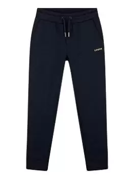 Image of BOSS Boys Gold Logo Joggers - Navy, Size 14 Years