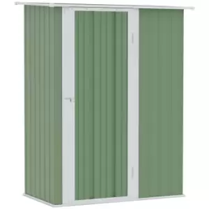 image of Outsunny Garden Storage Bike Shed w/ Lockable Door and Sloped Roof - Light Green