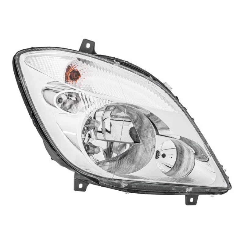 Image of HELLA 1EB 247 012-061 Headlights H7/H7/H7, Right, with motor for headlamp levelling, Halogen Headlight (259)