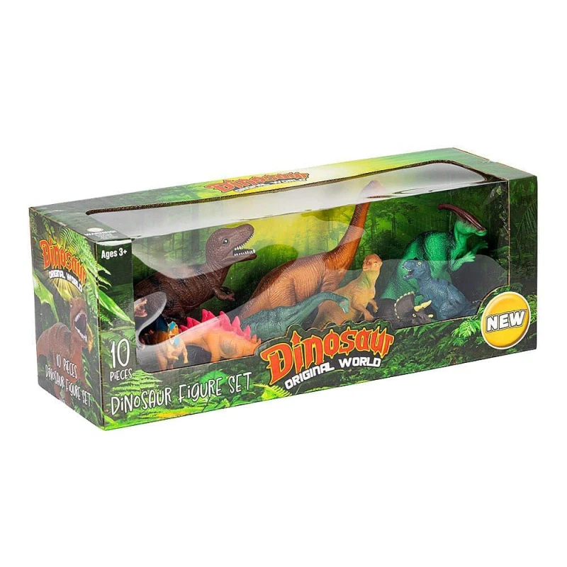 Image of Tex Line Dinosaur Set 10 in 1 - White White One Size