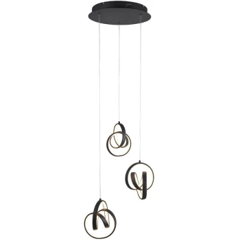 Image of Endon Collection Lighting - Endon Cosma Modern Designer Integrated LED Cluster Drop Pendant Textured Black Finish