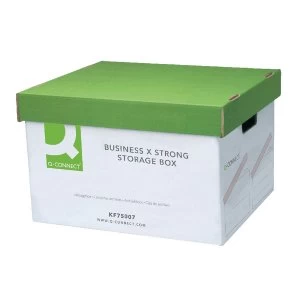 image of Q Connect Extra Strong Business Storage Box W327xD387xH250mm Green and