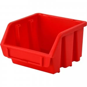 image of Faithfull Ergobox Interlocking Storage Bin Red 116mm 112mm 75mm