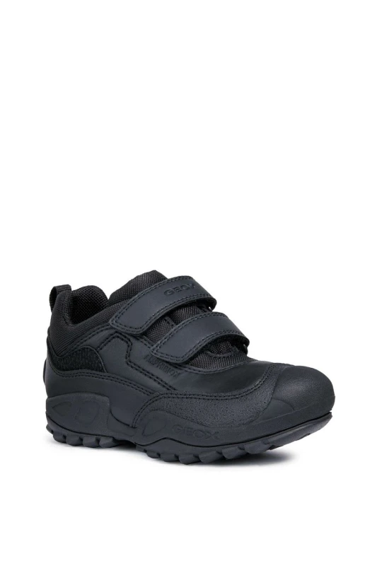 Image of Geox Mens J New Savage Boy B A Waterproof Touch Fastening Trainer in Black Size: 1.5 Black Male 1.5