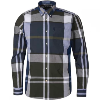 Image of Barbour Mens Tartan 12 Tailored Shirt Sage Medium