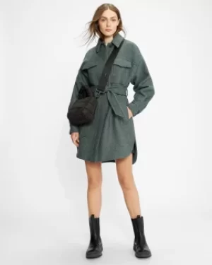Image of Oversized Belted Shacket