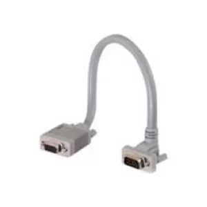 image of C2G .5m Premium Shielded HD15 SXGA M/F Monitor Extension Cable with 90° Down Angled Male Connector