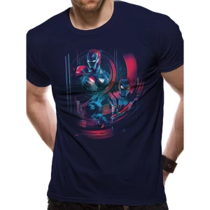 Image of The Avengers Infinity War - Iron Spidey Group Mens Large T-Shirt - Black