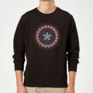 Image of Marvel Captain America Oriental Shield Sweatshirt - Black - XXL