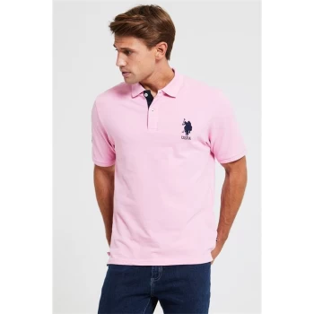 image of US Polo Assn Slim Fit Pique Polo Shirt - Prisim Pink