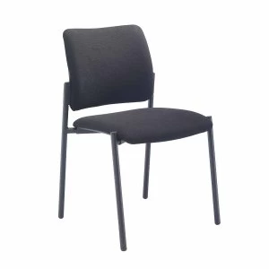 TC Office Florence Fabric Side Chair with Black Frame, Black