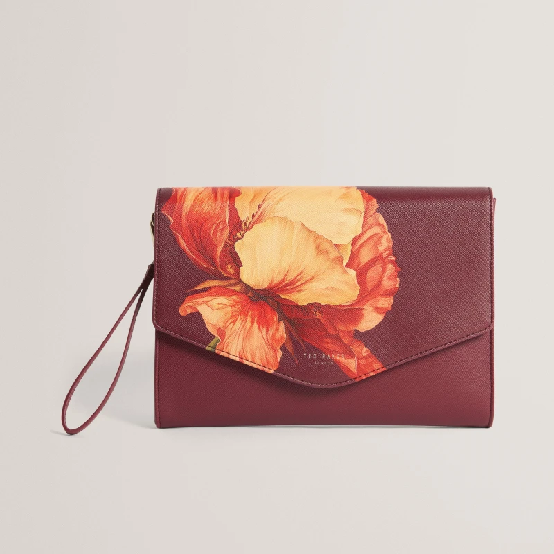 Image of Ted Baker Ted FlorIcon EnvPch Ld62 Wine female One Size