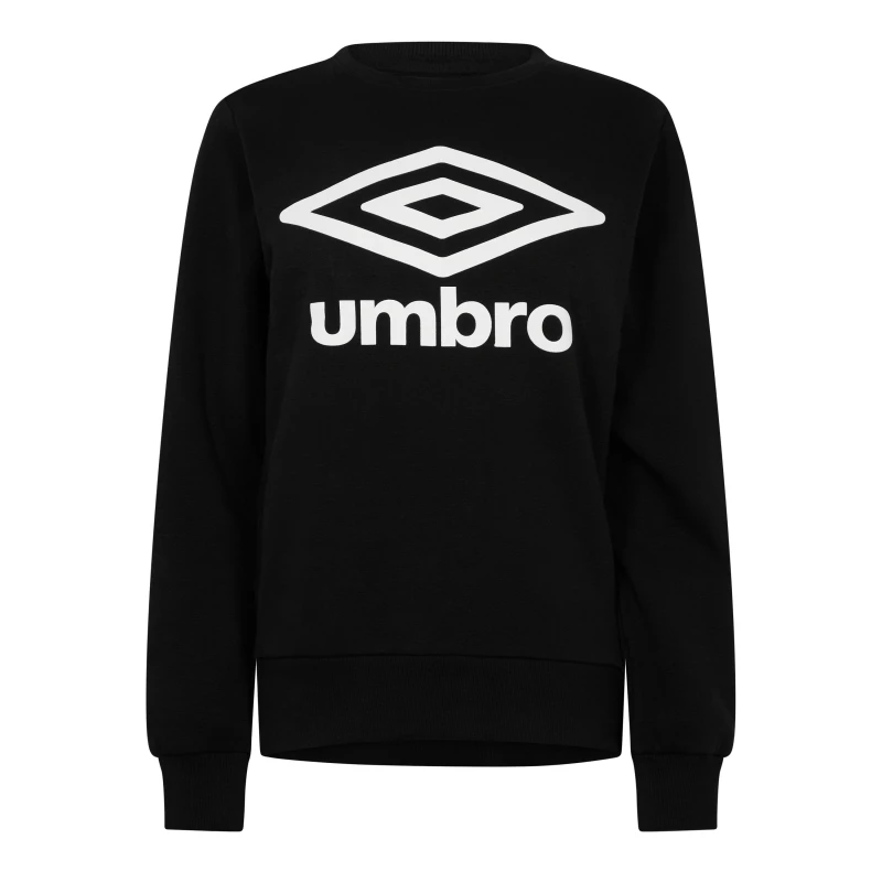 Image of Umbro Diamond Logo Crew Sweater Womens - Black 8