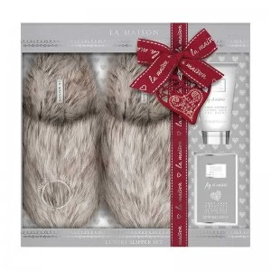 image of Baylis Harding La Maison Fig Cassis Slipper Gift Set