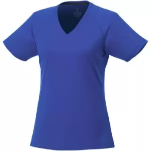 Image of Elevate Womens/Ladies Amery Short Sleeve Cool Fit V-Neck T Shirt (2XL) (Blue)