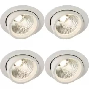 Image of 4 PACK Fully Adjustable Ceiling Downlight - 36W Warm White LED - Matt White