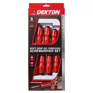 image of Dekton 9 Piece Soft Grip Go Through Screwdriver set