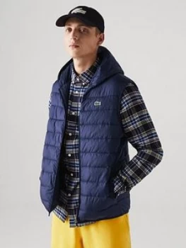 Image of Lacoste Quilted Gilet With Hood
