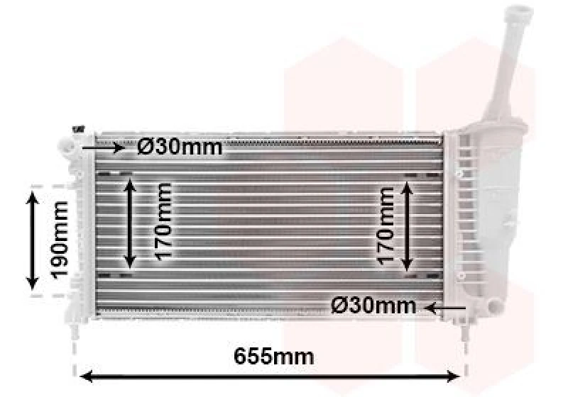 Image of VAN WEZEL Engine radiator VAN WEZEL 17002308