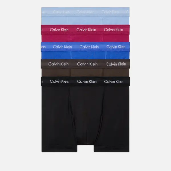 Image of Calvin Klein Stretch Cotton-Blend 5-Pack Trunks - S