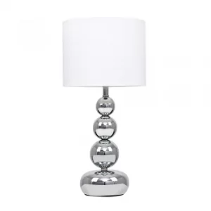 Image of Marissa Chrome Touch Table Lamp with White Shade