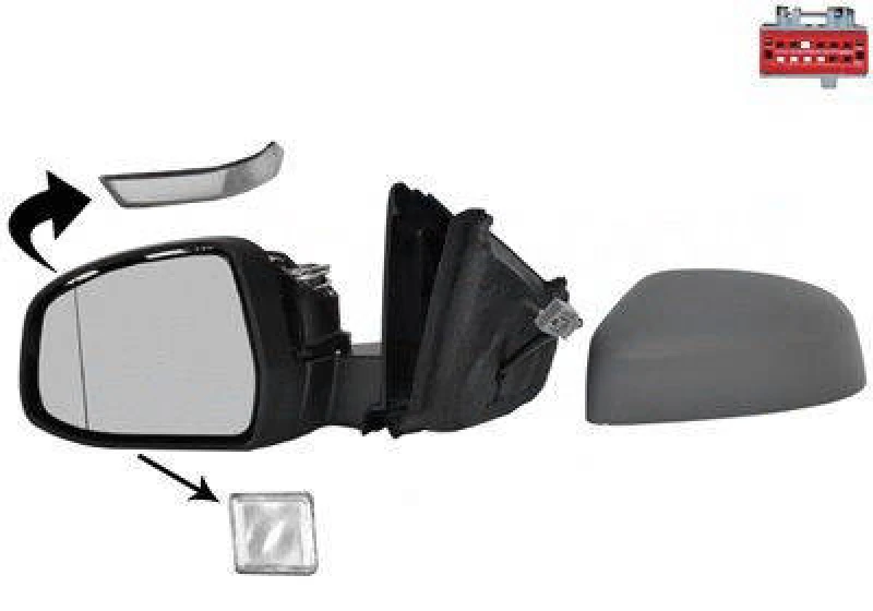 Image of VAN WEZEL 1882815 Wing mirror * HAGUS * Left, Heatable, primed Outside Mirror (50)
