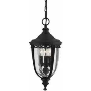 Image of IP23 3 Bulb Chain Lantern Light Black LED E14 60W Bulb Outside External d00726
