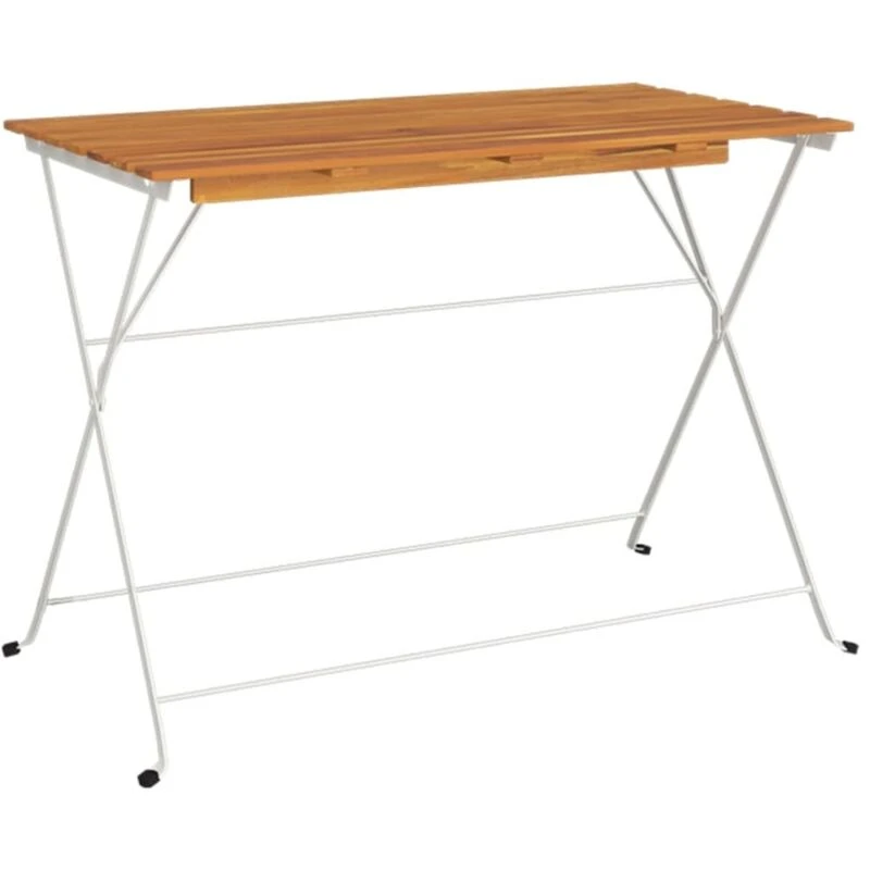 Image of VIDAXL Folding Bistro Table 100x54x71cm Solid Wood Acacia and Steel Vidaxl 8720845689872
